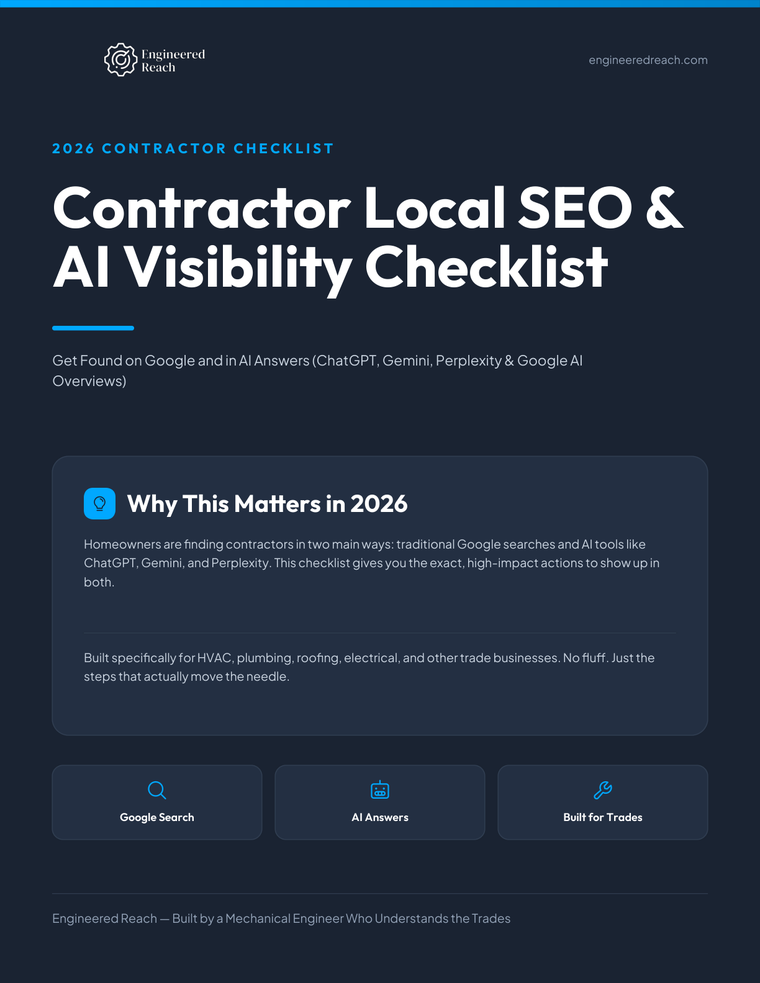 Preview of the 2026 Contractor Local SEO & AI Visibility Checklist PDF